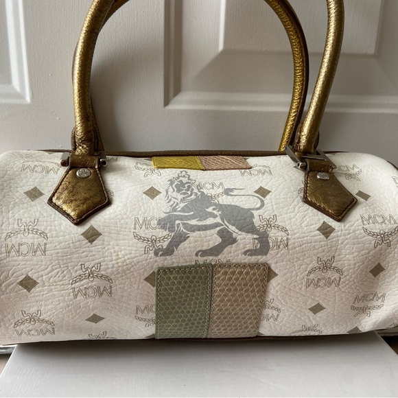 MCM Handbags - MCM White and Gold Handbag Euc